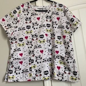 Scrubstar Top - Panda Themed